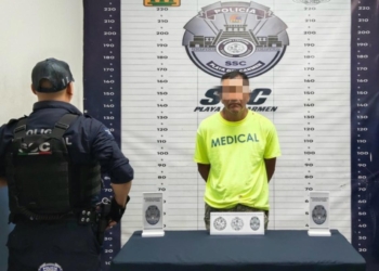 Sujeto agresivo y desobediente, detenido en Playa del Carmen