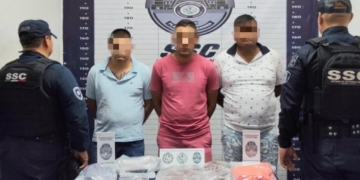 Patrullaje en Playa del Carmen termina con tres detenidos por narcomenudeo
