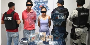 Pareja es detenida con drogas y arma de fuego