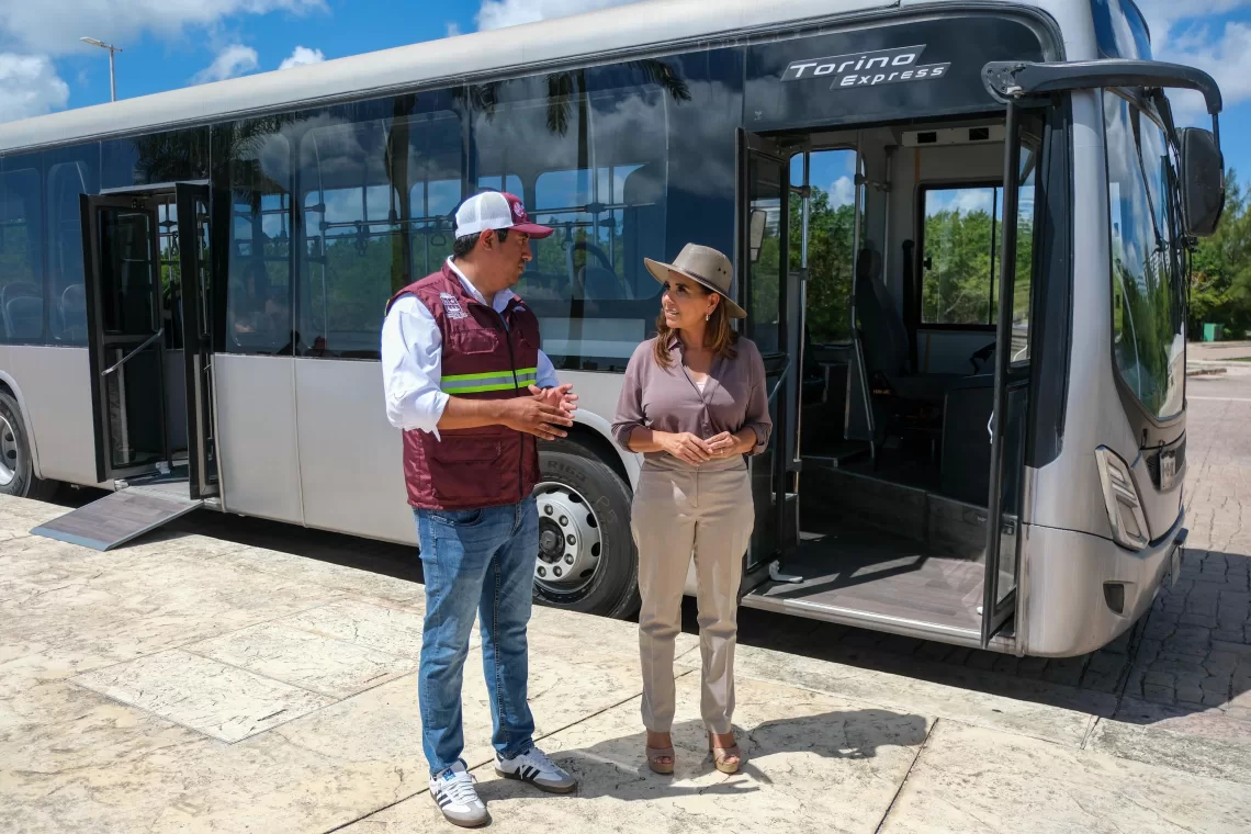 Inician pruebas de autobuses articulados en Cancún