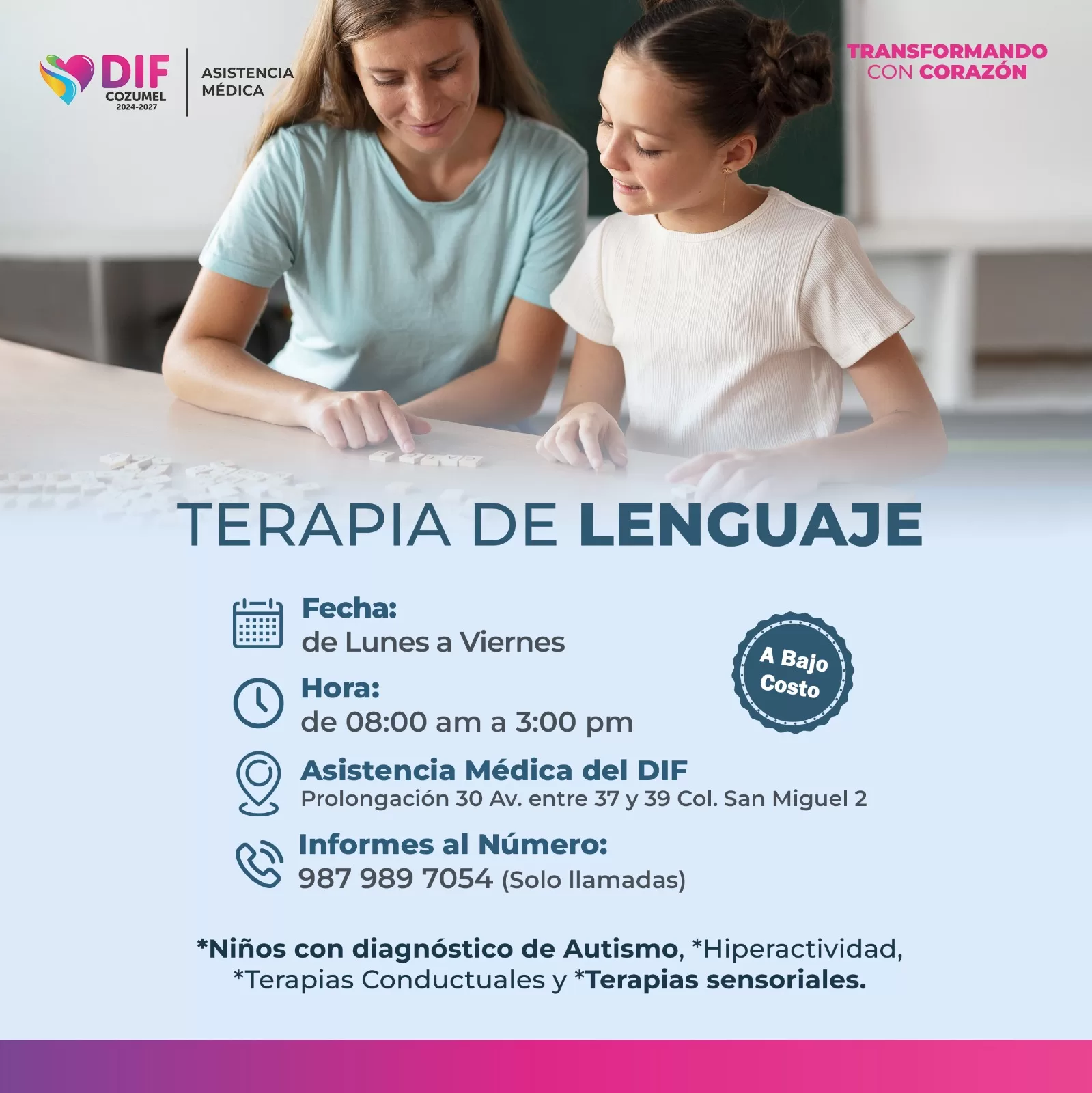 Ya ofrecen terapias de lenguaje y aprendizaje en el DIF Cozumel