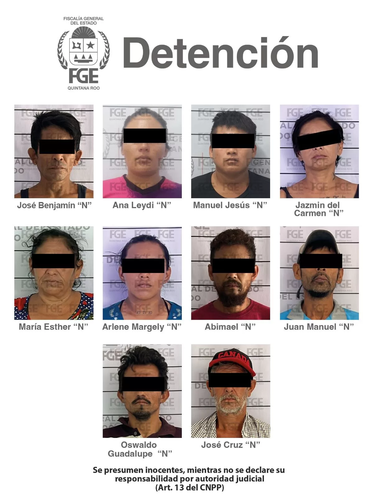 Cateos en Othón P. Blanco y Tulum dejan 10 detenidos