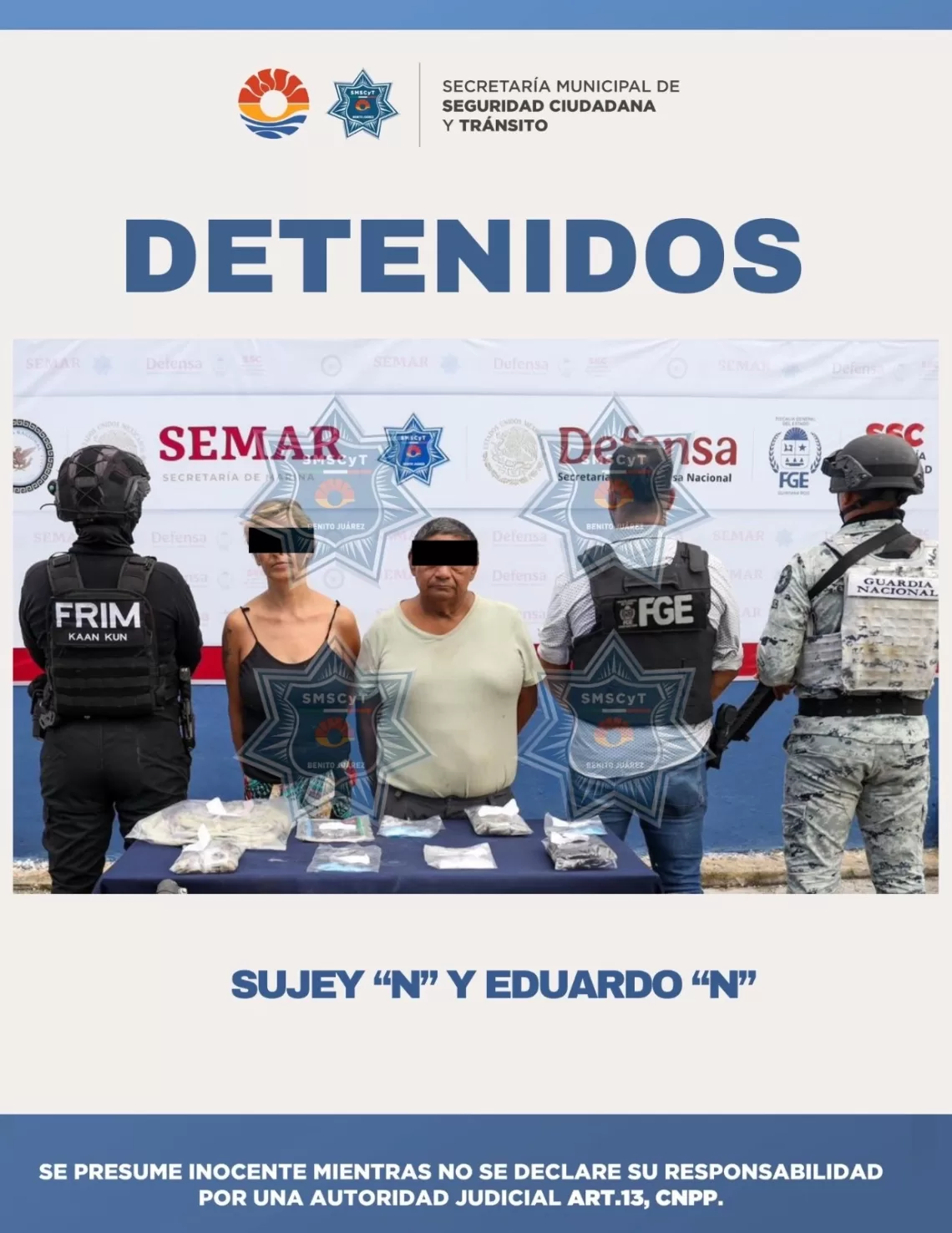 Detienen a pareja ligada al narcomenudeo y motos robadas