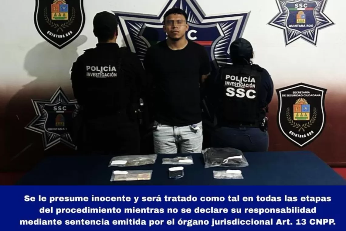 Sorprendido cuando manipulaba drogas en Paraíso Maya