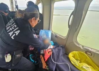 Con un helicóptero trasladan de emergencia a una menor en Punta Allen