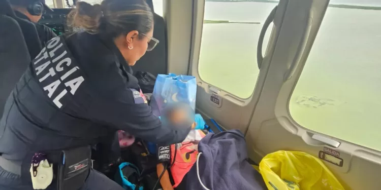 Con un helicóptero trasladan de emergencia a una menor en Punta Allen