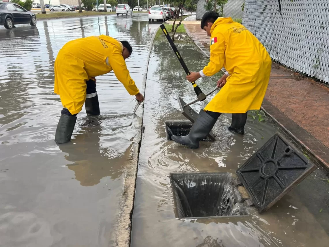 Gobierno de Estefanía Mercado activa “Operativo Tormenta” y ejecuta acciones preventivas y de recuperación tras lluvias en Playa del Carmen