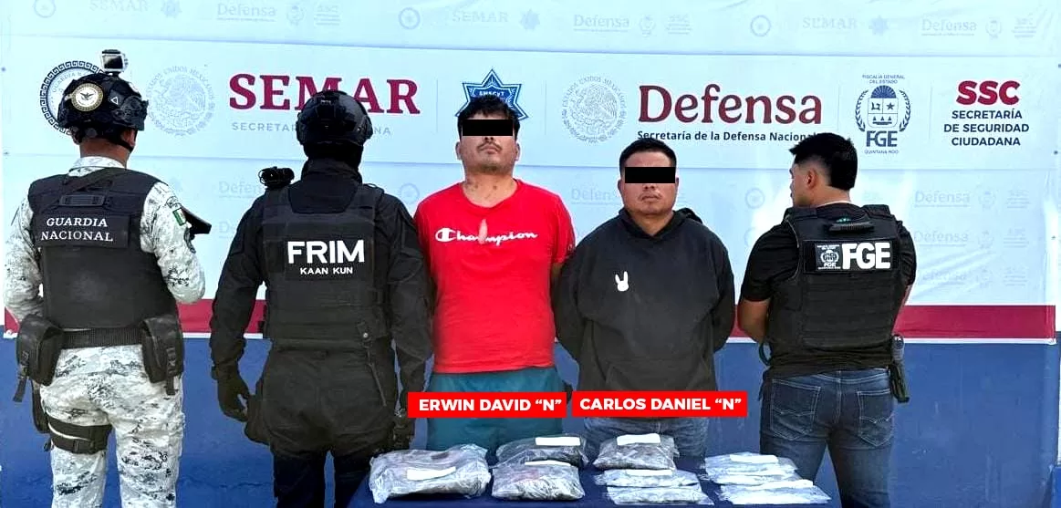 Por narcomenudeo, capturan FGE Quintana Roo, Guardia Nacional y Policía Municipal a cuatro personas relacionadas con delitos de extorsión en Benito Juárez