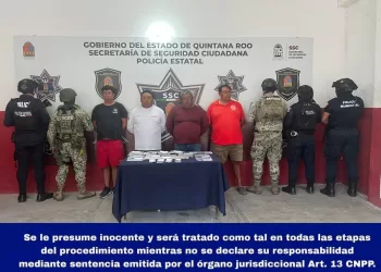 Operativo policial deriva en la detención de cuatro hombres en el sur de Quintana Roo