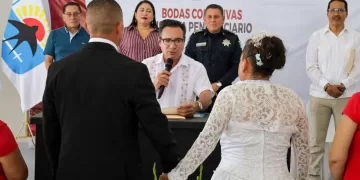 Bodas tras rejas en Cozumel: cinco internos formalizan unión en penal