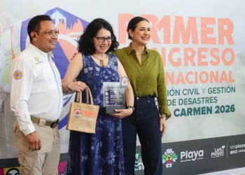 Estefanía Mercado destaca cooperación global en el Primer Congreso Internacional de Protección Civil y Gestión de Riesgos de Desastres