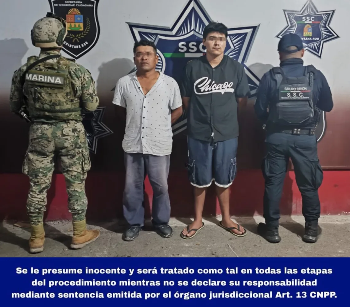 Detienen a dos hombres tras incidente vial y resistencia a la autoridad en Cancún