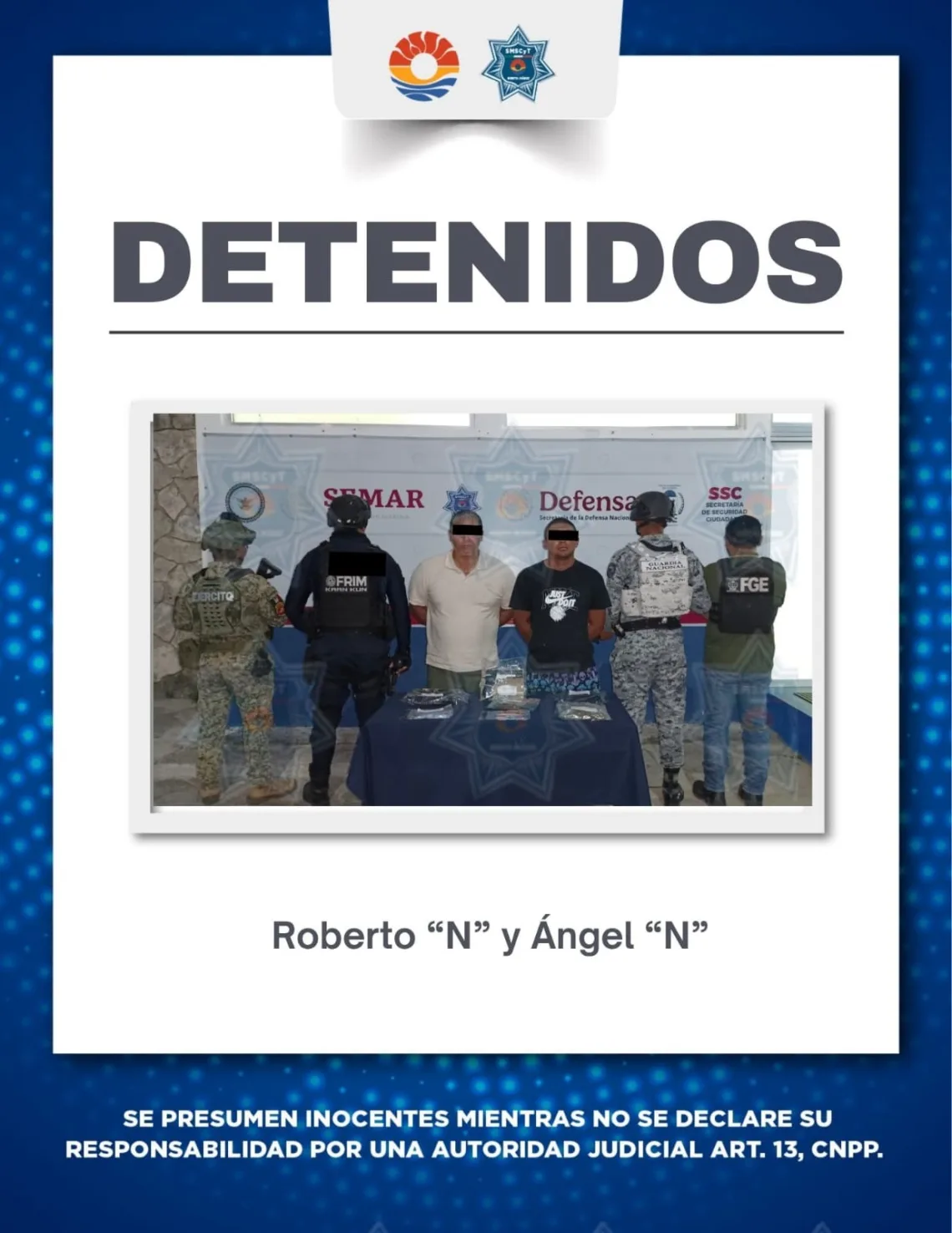 Intervención en la Región 216 deriva en detención y aseguramiento de dosis