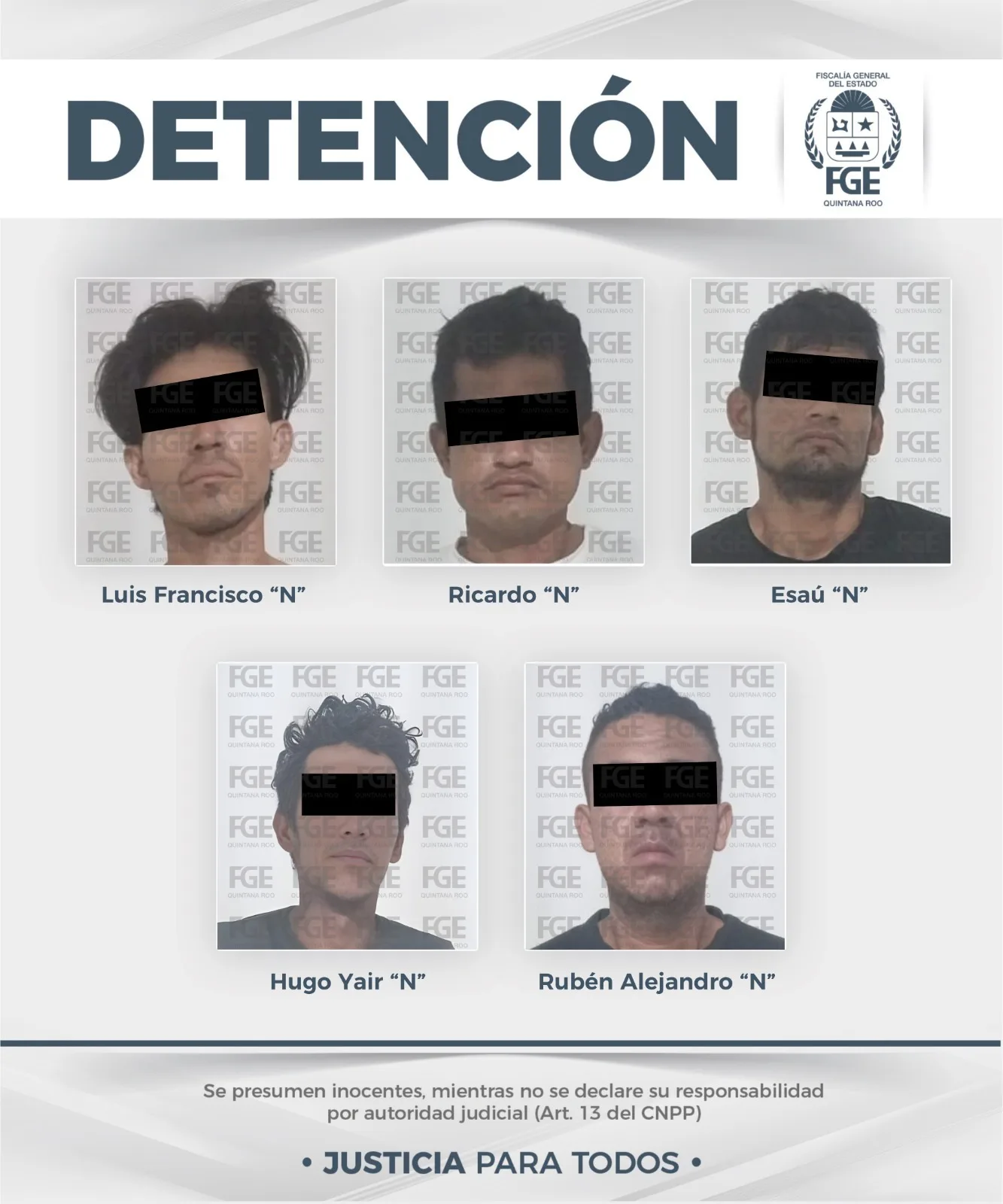 Siete detenidos y tres inmuebles asegurados tras cateos en Playa del Carmen y Cancún
