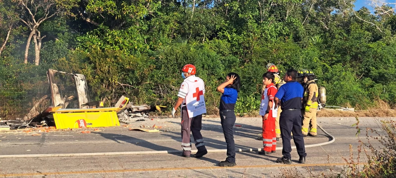 Fallece calcinada trabajadora de empresa distribuidora tras accidente e incendio en la carretera 307