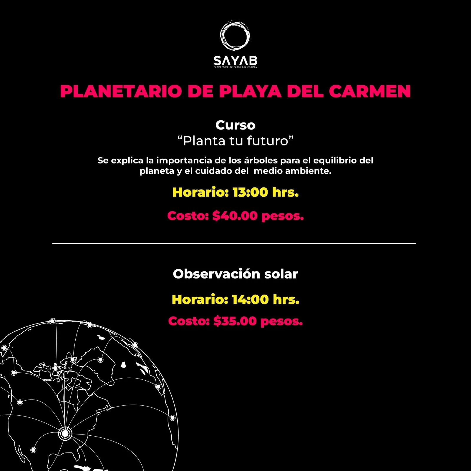 Q. Roo se suma a La Hora del Planeta con actividades en su red de planetarios
