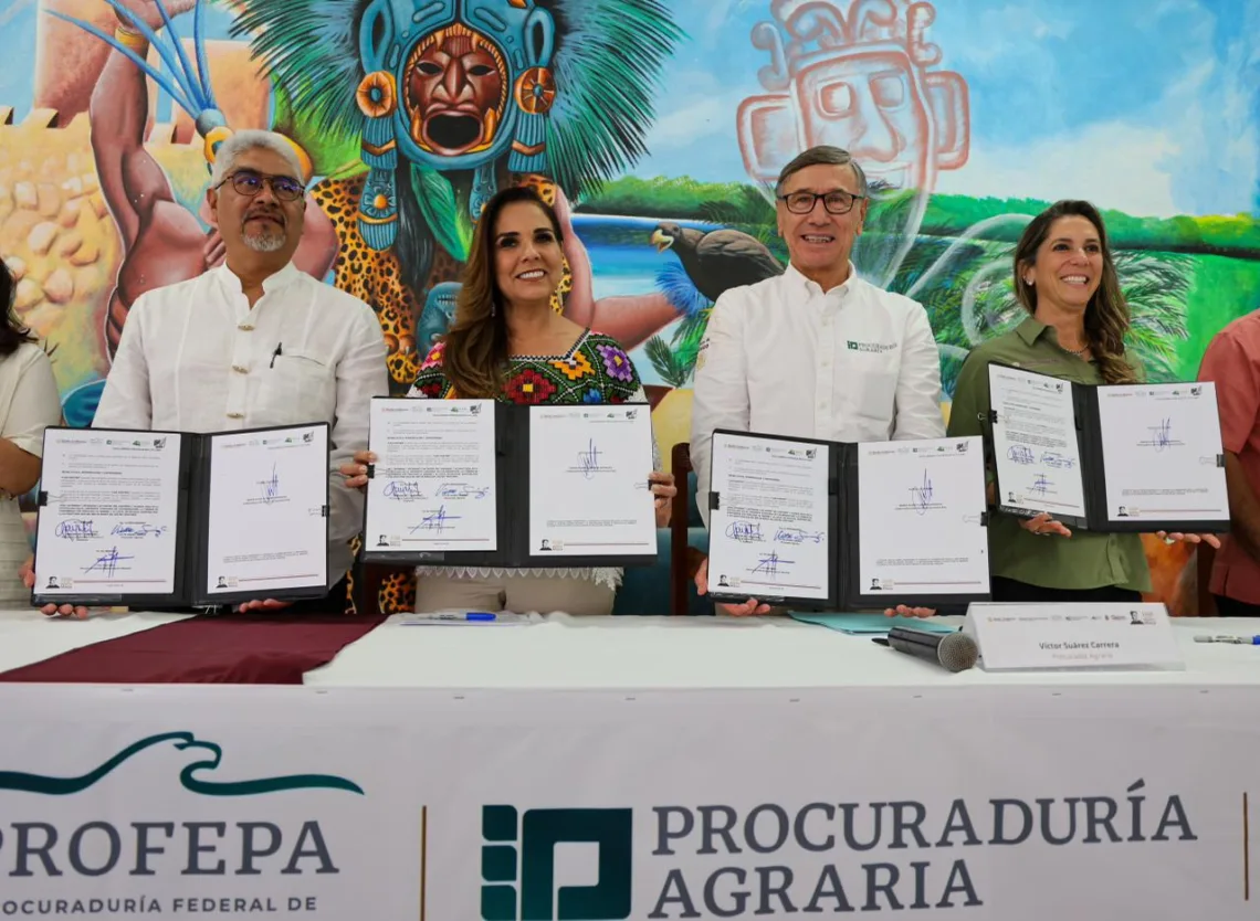 Mara Lezama firma convenio para frenar la deforestación en la selva maya en Quintana Roo