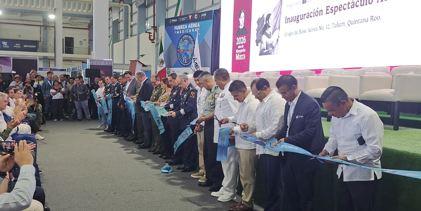 Mara Lezama inaugura el Air Show Tulum 2026 en la Base Aérea No. 12