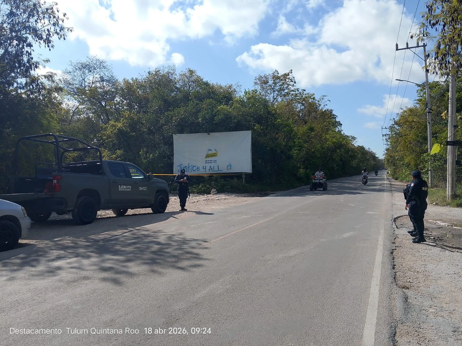 Abandonan bolsas con restos humanos en calles de Aldea Zamá y activan operativo en Tulum
