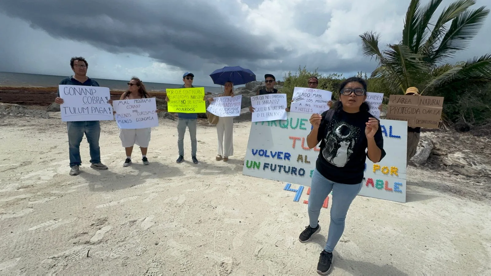 Protesta marca aniversario del Parque Nacional Tulum por afectaciones económicas