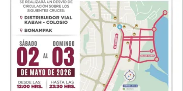 Operativo vial en Av. Bonampak por inauguración del Puente Nichupté