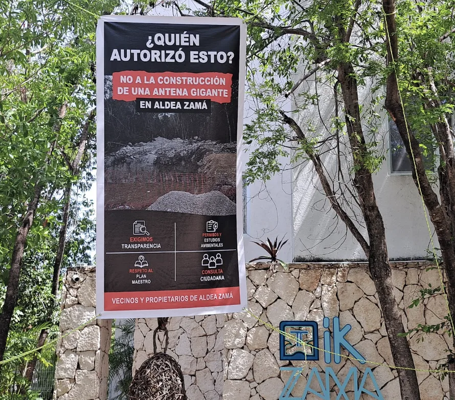 Vecinos de Aldea Zamá se oponen a construcción de antena del C5 en Tulum