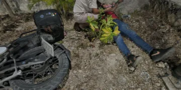 Exceso de velocidad deja a motociclista hospitalizado tras aparatoso accidente en Tulum