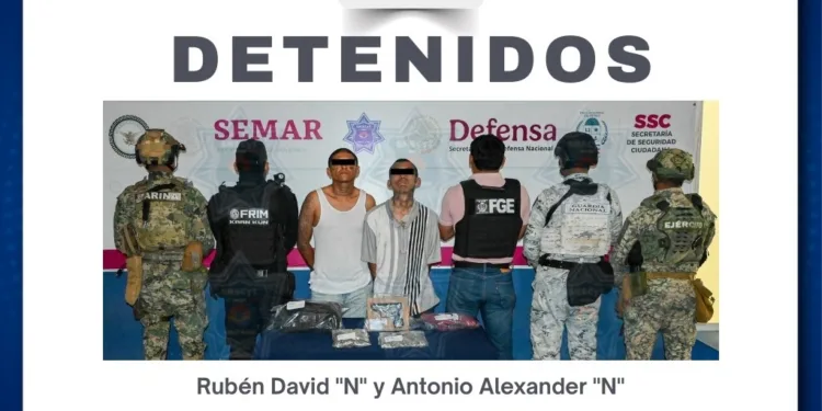 Aseguran a dos hombres en operativo Blindaje Cancún