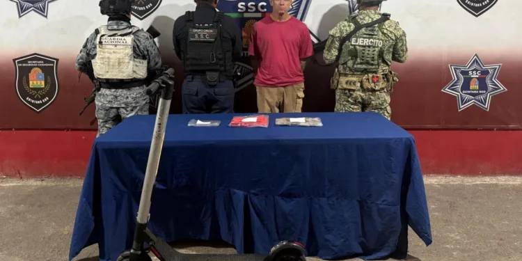 Aseguran a estadounidense con droga y un scooter bajo investigación en Cancún