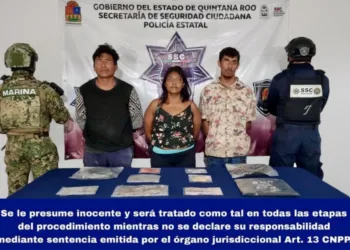 Detienen a tres personas con presuntas dosis de droga en operativo conjunto en Cozumel