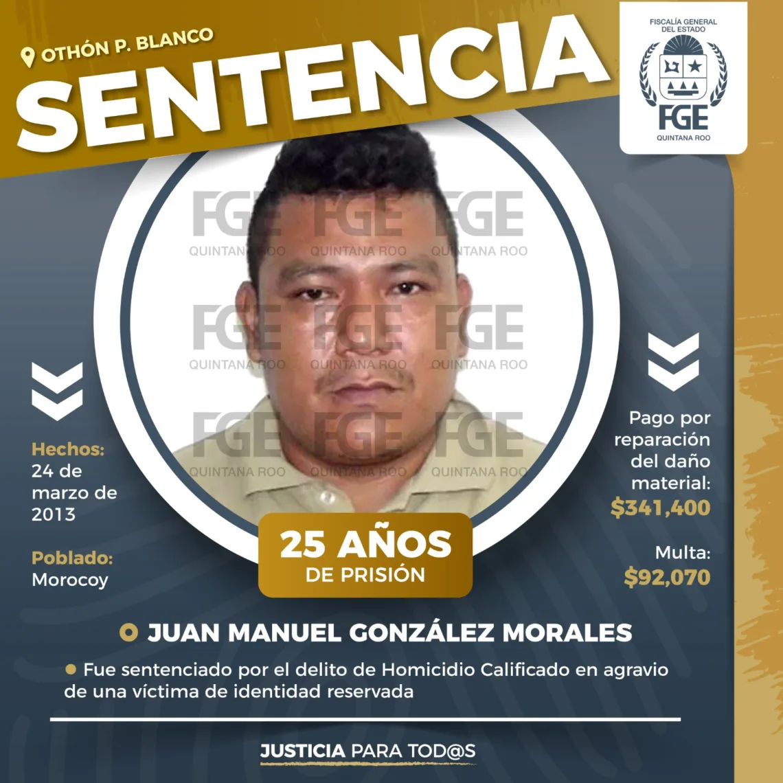 Sentencian a 25 años de prisión a un hombre por homicidio ocurrido en Morocoy