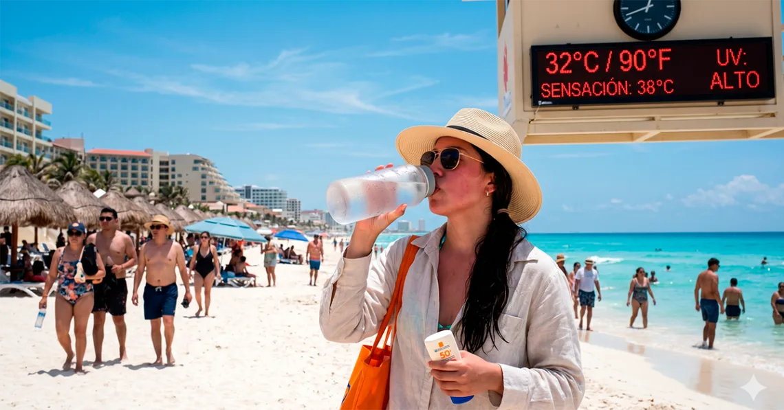 Clima en Cancún hoy: 38°C de sensación térmica y alerta por calor
