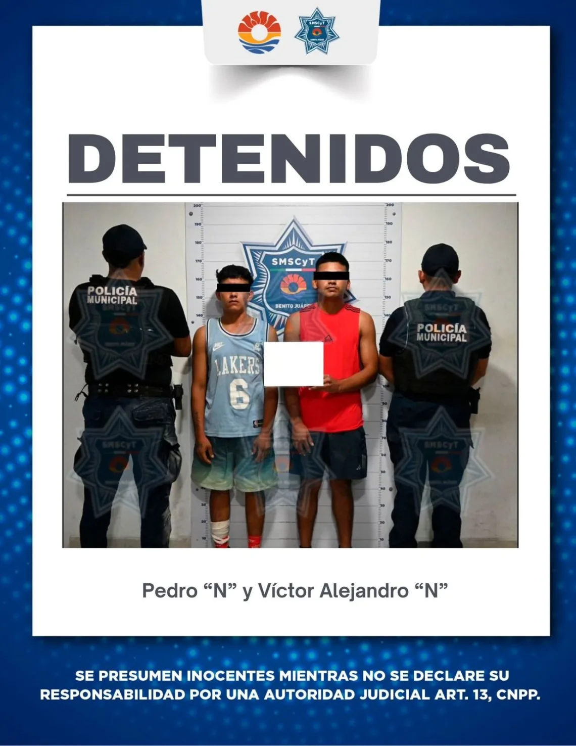 Detienen a dos hombres trás intervención policial en la Región 201