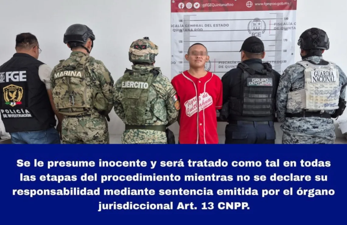 Cae hombre buscado por homicidio tras irrumpir en operativo de vigilancia en Cancún