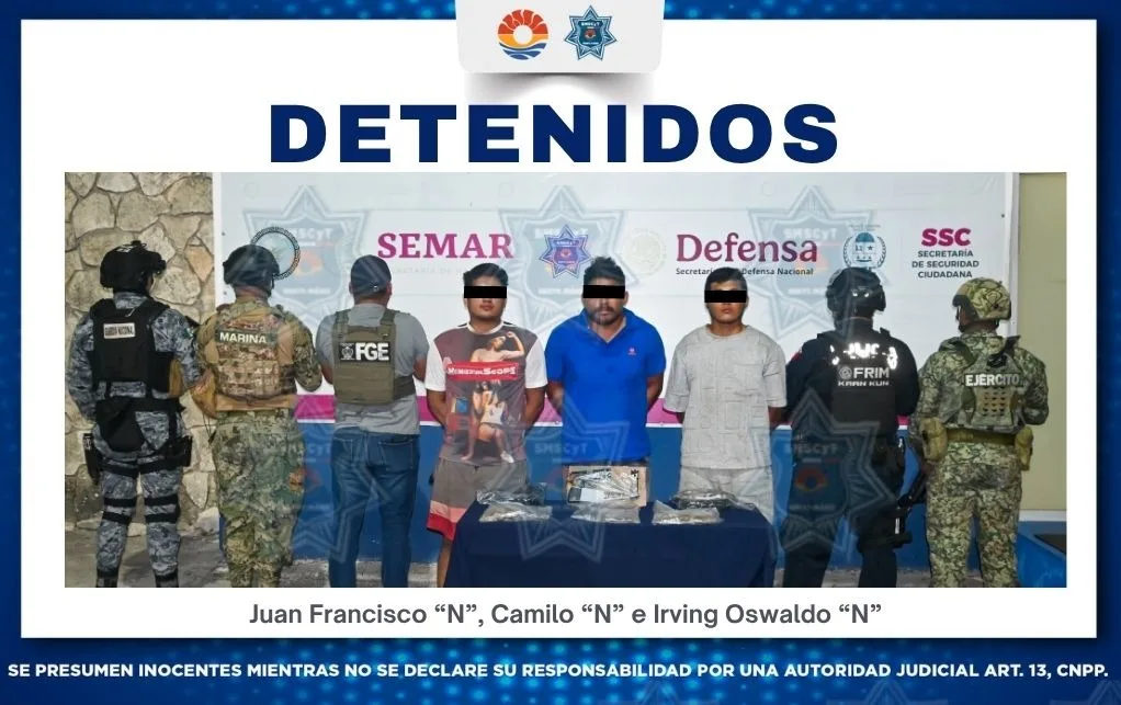 FGQRoo investigan la detención de tres hombres: Persona herida en asalto a mano armada