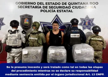 Interceptan vehículo con presunta droga en la avenida Chac Mool; un hombre fue detenido