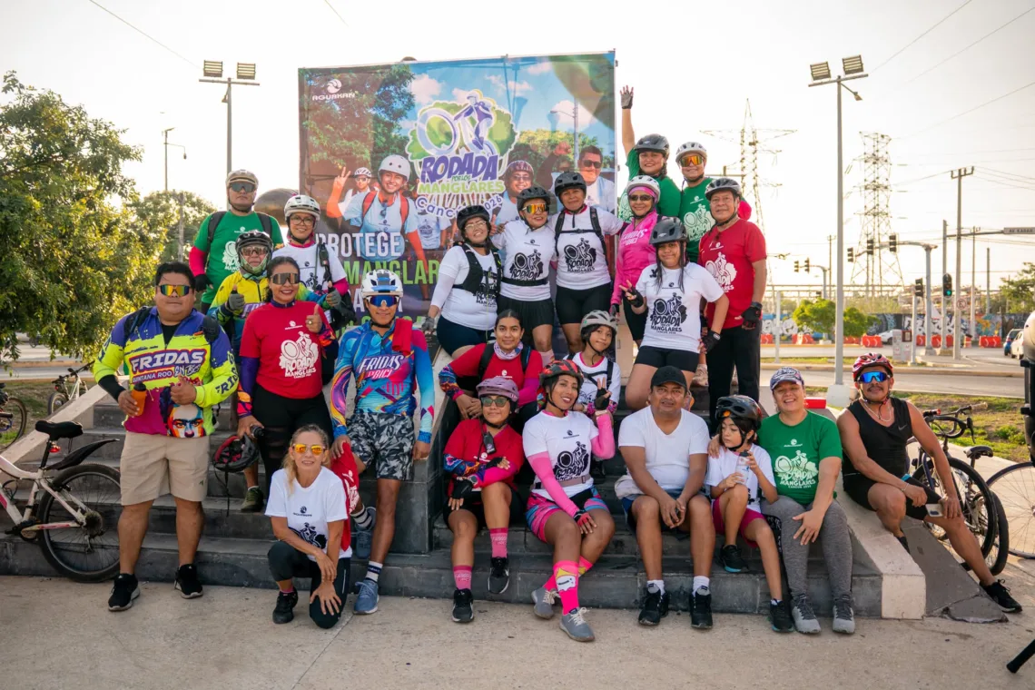 Rodada por los Manglares reúne a un centenar de ciclistas en Cancún