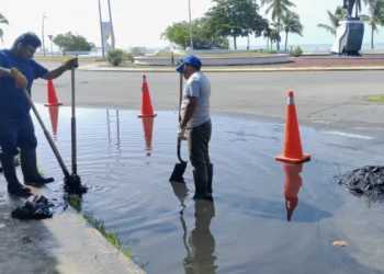 Protección Civil limpia alcantarillas por basura en calles de Chetumal