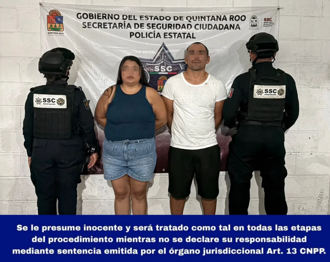 Detienen a pareja en Cozumel tras agredir y amenazar a policías