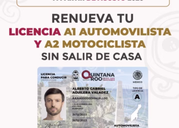 IMOVEQROO renueva licencias A1 y A2 en línea a domicilio