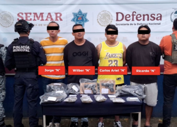 Detienen a cuatro hombres por robos a comercios en Cancún