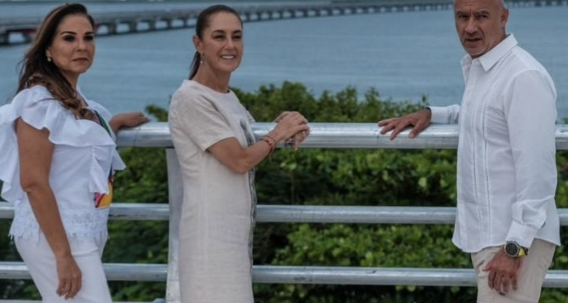 Sheinbaum y Mara Lezama supervisan el distribuidor Kukulcán en Cancún