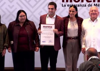 Ariadna Montiel Reyes, presidenta nacional de Morena, en un acto partidista