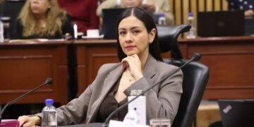 Blanca Yassahara Cruz García, presidenta provisional del INE, en sesión del Consejo General