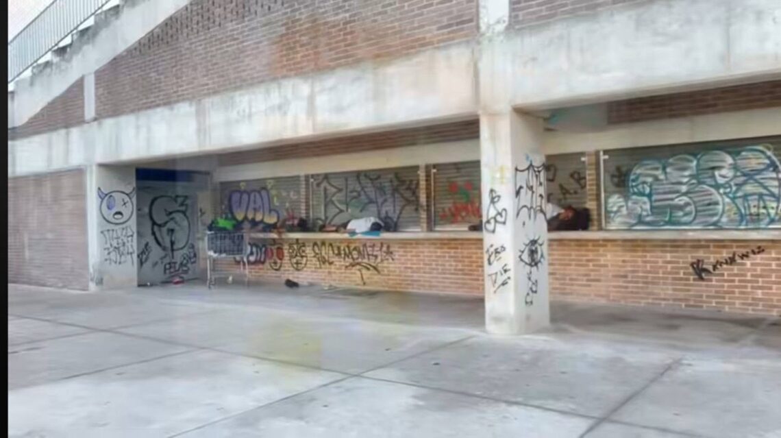 Grafitis y deterioro en el estadio de los Tigres de Quintana Roo en Cancún