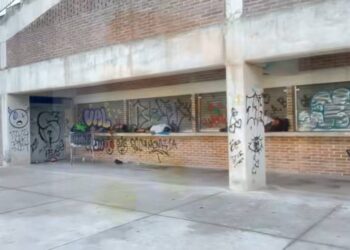 Grafitis y deterioro en el estadio de los Tigres de Quintana Roo en Cancún