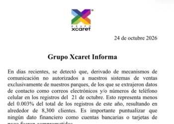 Comunicado de Grupo Xcaret sobre la filtración de datos de contacto de clientes de sus parques