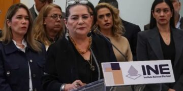 Guadalupe Taddei, consejera presidenta del INE, en conferencia de prensa