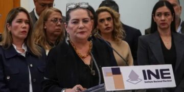 Guadalupe Taddei, consejera presidenta del INE, en conferencia de prensa