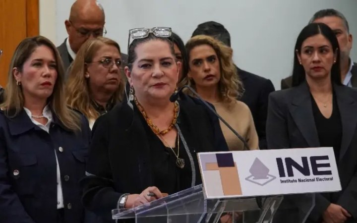 Guadalupe Taddei, consejera presidenta del INE, en conferencia de prensa